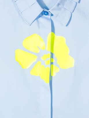 Mi Mi Sol Pleated-Collar Flower Print Shirt