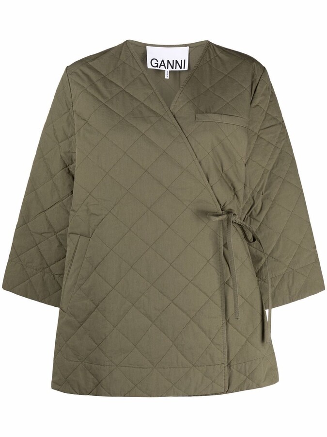 Ganni CropSleeve Quilted Coat ShopStyle
