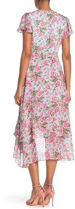 Betsey Johnson Floral Wrap Midi Dress