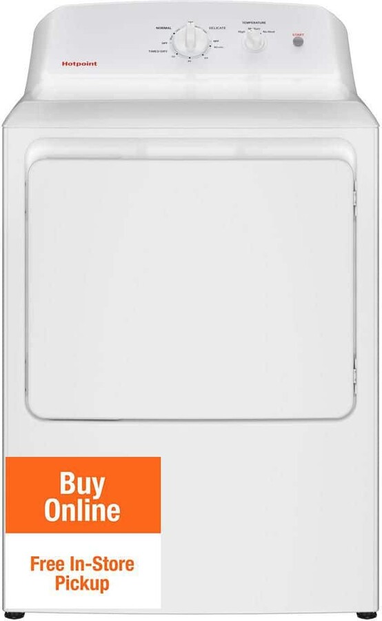 Hotpoint 6.2 cu. ft. vented Gas Dryer in White with Auto Dry