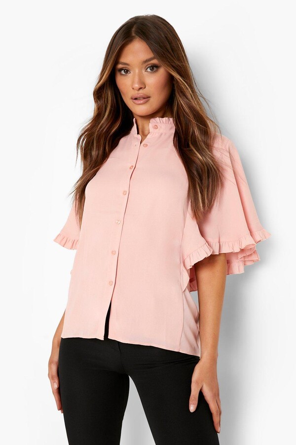 womens pink dressy blouses