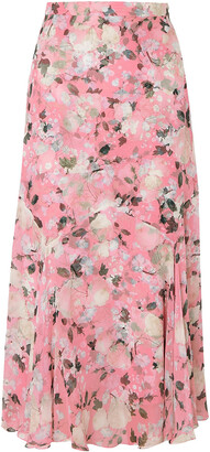 Erdem Shea Floral-print Silk-voile Midi Skirt