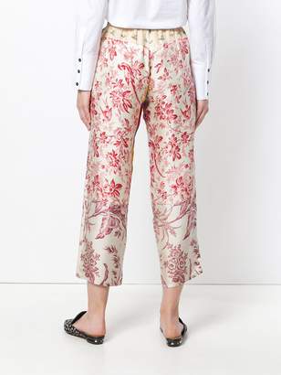 Pierre Louis Mascia Pierre-Louis Mascia patterned cropped trousers