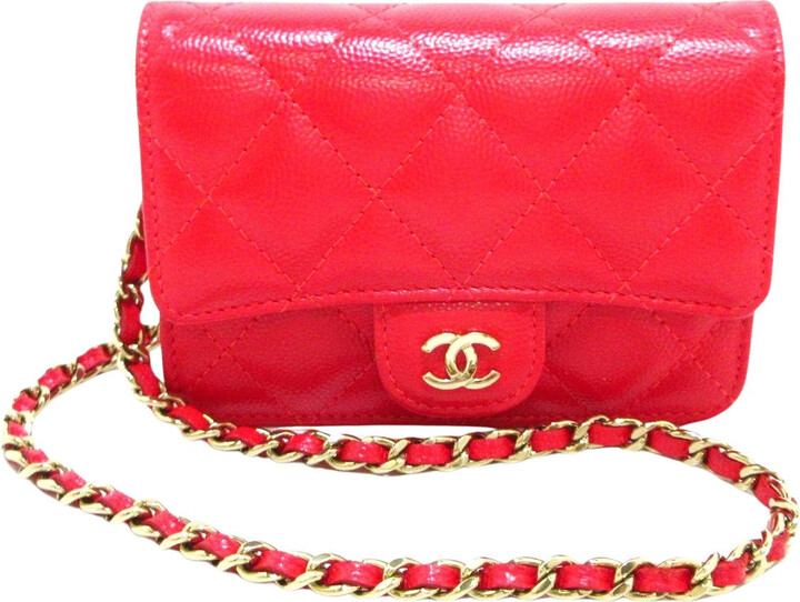 Chanel Mini Matelassé Red Leather Shoulder Bag (Pre-Owned) - ShopStyle