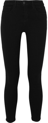 L'Agence The Margot Cropped Mid-rise Skinny Jeans - Black