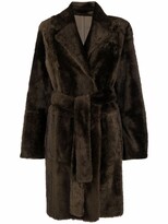Thumbnail for your product : Yves Salomon Belted Reversible Lambskin Coat