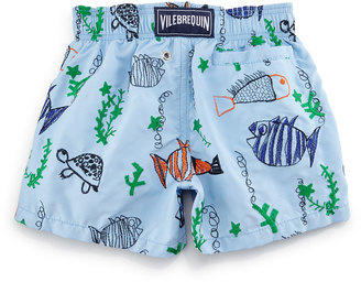 Vilebrequin Jim Embroidered Moonfish Swim Trunks, Blue, Boys' 2-8