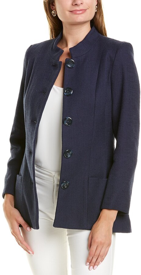 mandarin collar blazer