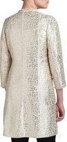 Thumbnail for your product : Neiman Marcus Long Topper Jacket, Ecru/Gold