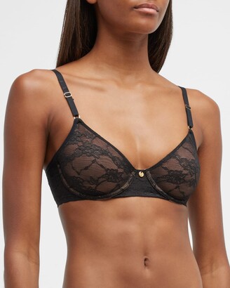 Sexy Sheer See Through Bras Unlined Underwire Lace Mesh Non Padded Ultra  Thin Clear Bralette 