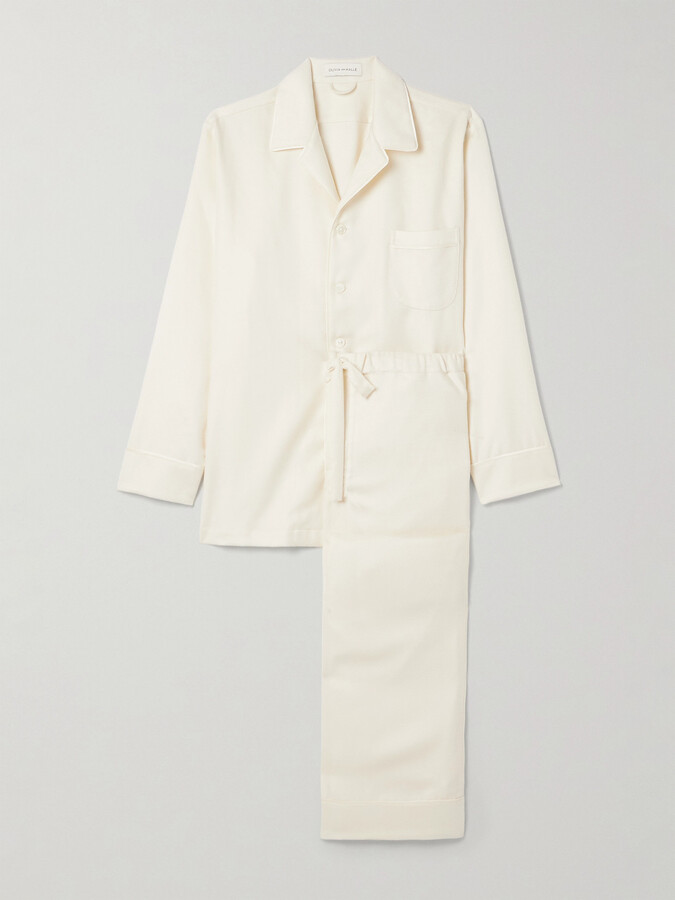 Olivia von Halle - Vanderbilt Cashmere Pajama Set - Off-white