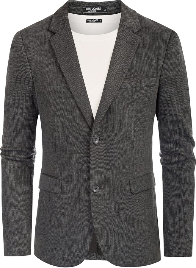 PJ PAUL JONES Mens Casual Knit Blazer Two Button Unlined Stretch Sport Coat Suit Jacket 