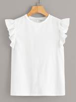 Thumbnail for your product : Shein Tie Back Ruffle Armhole Tee
