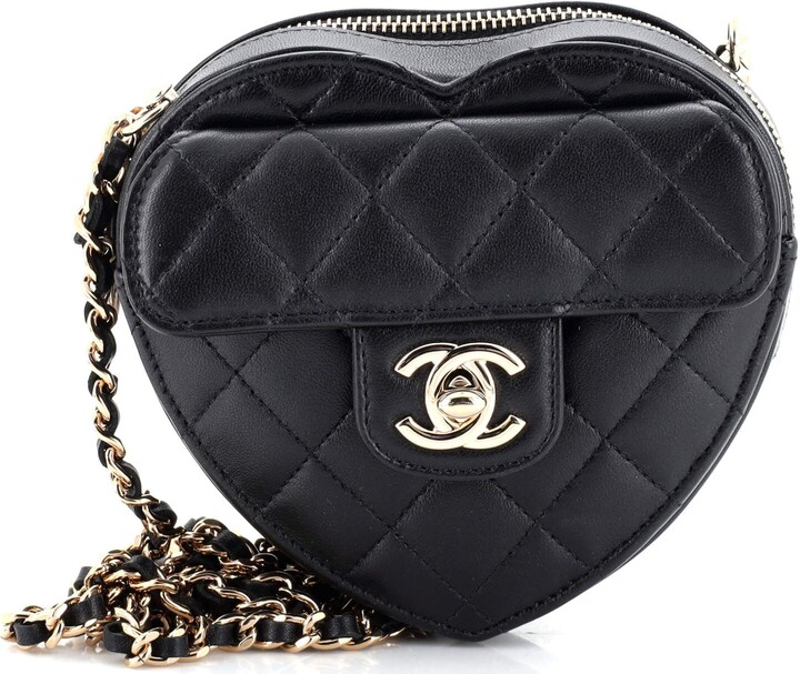 chanel heart purse pink leather