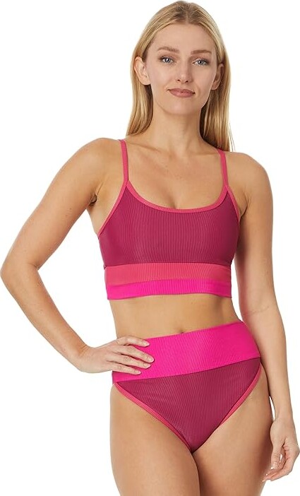 Beach Riot Eva Top Women's Lingerie Sorbet Red Colorblock : SM, Spandex/Polyester