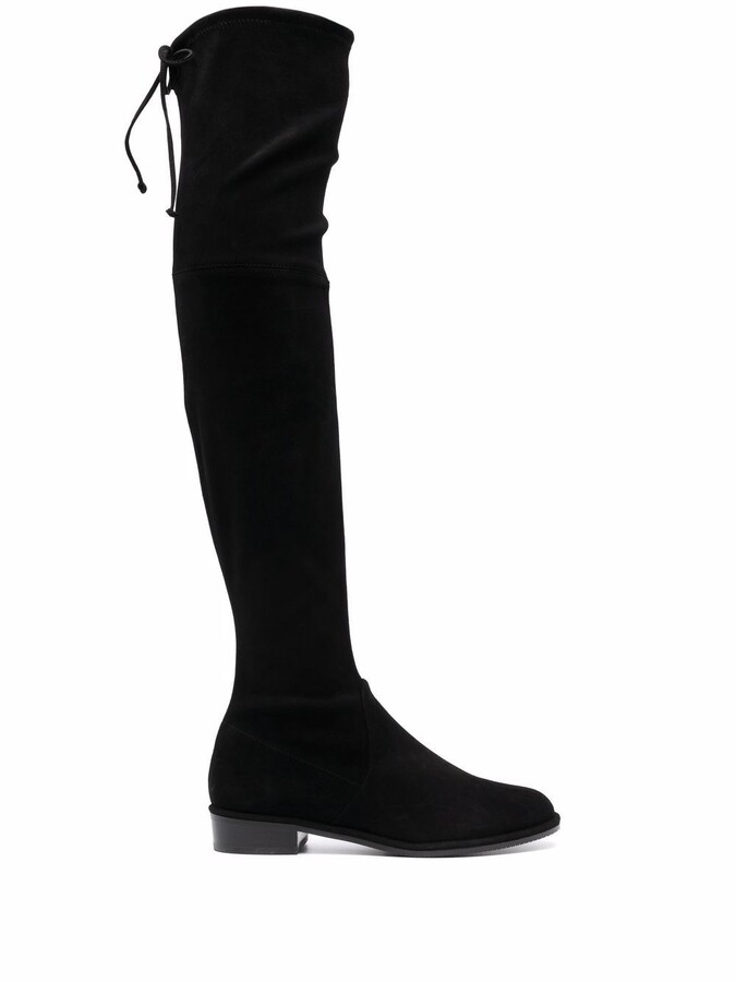 Black Suede Thigh High Boots | Shop the world's largest collection of  fashion | ShopStyle UK