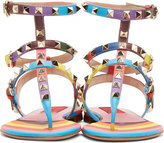 Thumbnail for your product : Valentino Multicolor 1973 Print Rockstud Gladiator Sandals