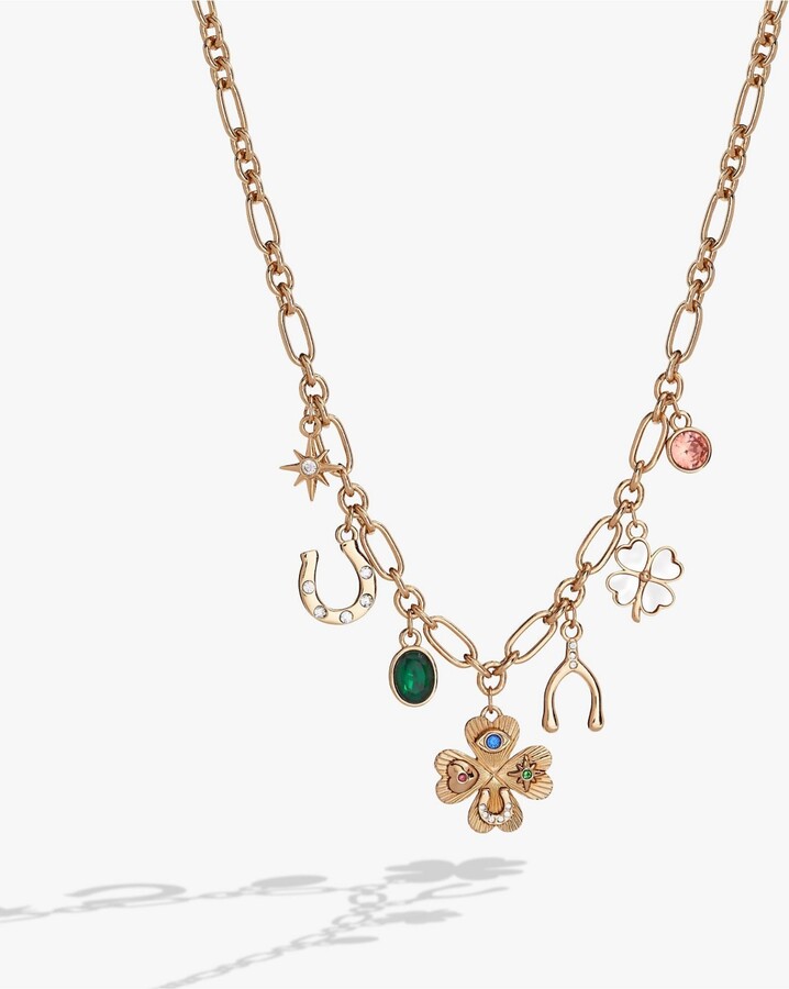 Alex and Ani Lucky Four Lear Clover Charm Necklace