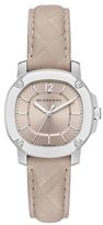 Thumbnail for your product : Burberry Britain Britain Stainless Steel & Check Leather Strap Watch/Trench