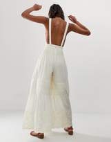 Thumbnail for your product : Free People Paloma wide leg embroidered jumpsuit-White