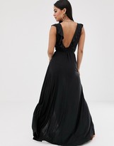 Thumbnail for your product : ASOS DESIGN Petite ruffle wrap maxi dress with tie detail