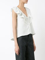 Thumbnail for your product : Sea ruffled V-neck buttoned tank - women - Linen/Flax - 8