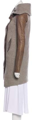 Helmut Lang Linen-Wool-Blend Knee-Length Coat