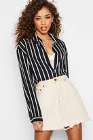 Thumbnail for your product : boohoo Oversized Button Through Stripe Shirt