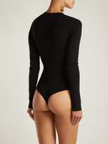 Thumbnail for your product : KHAITE Daisy Square Neck Wool Bodysuit - Womens - Black