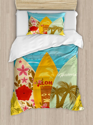Ambesonne Tiki Bar Duvet Cover Set