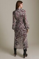 Thumbnail for your product : Karen Millen Petite Paisley Drama Sleeve Tie Neck Woven Dress