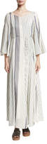 Thumbnail for your product : The Row Selar Striped Long-Sleeve Maxi Dress, White Pattern