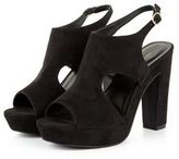 Thumbnail for your product : New Look Black Suedette Cut Out Block Heels