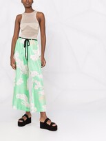 Thumbnail for your product : Alysi Abstract-Print Silk Trousers
