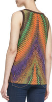 Thumbnail for your product : M Missoni Sleeveless Printed-Back Jersey Top