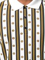Thumbnail for your product : Versace striped Medusa head polo shirt