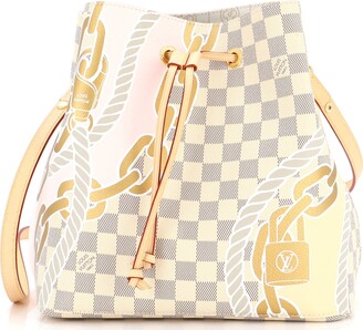 Louis Vuitton NeoNoe Damier Ebene Shoulder Bag Safran Yellow