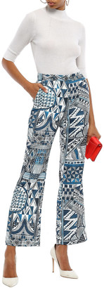Stella Jean Printed Brushed-canvas Flared Pants