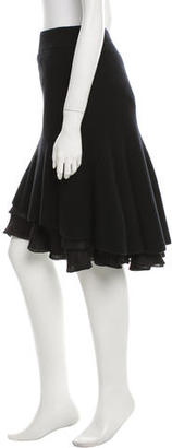 Robert Rodriguez Cashmere & Silk-Blend Ruffled Skirt