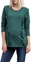 Thumbnail for your product : Nom Maternity Fiona Ruffle Trim Maternity/Nursing Top