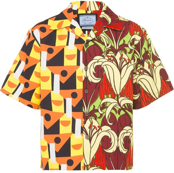 Prada Double Match panelled shirt - ShopStyle
