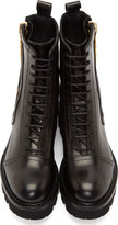 Thumbnail for your product : Versus Black Safety Pin Combat Boots