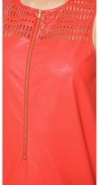 Thumbnail for your product : Suno Faux Leather Pleated Hem Dress