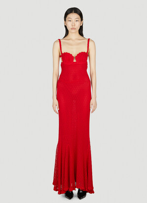 Blumarine Crochet Dress - Woman Dresses Red S - ShopStyle