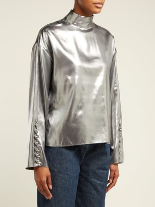 Hillier Bartley Dropped-shoulders Silk Top - Silver