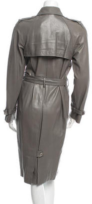 Dolce & Gabbana Double Breasted Leather Trench Coa w/ Tags