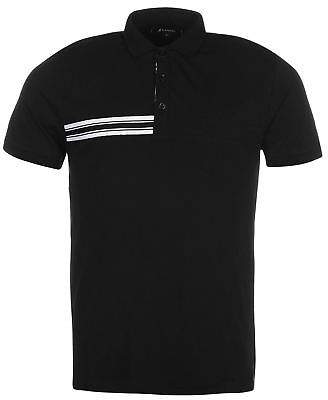 Kangol Mens Taped Polo Shirt Classic Fit Tee Top Short Sleeve Button Placket