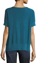 Thumbnail for your product : Eileen Fisher Sleek Short-Sleeve Stretch-Knit Top, Petite