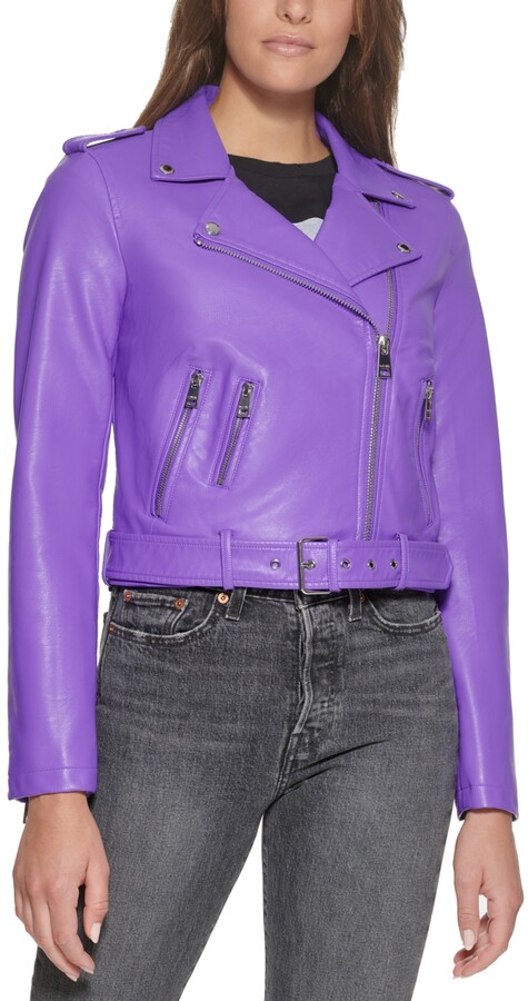 Purple Leather Jacket For Women | Shop the world's largest collection of  fashion | ShopStyle