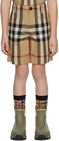 Thumbnail for your product : Burberry Kids Beige Check Tailored Shorts